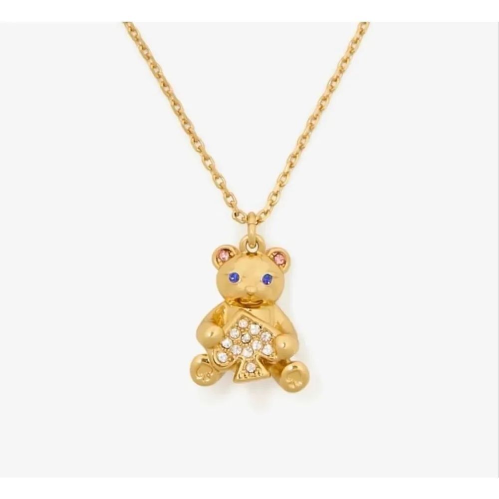 Kate Spade NWT - Oh What Fun Spade Teddy Bear necklace